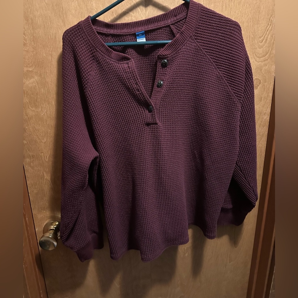 Old Navy Maroon Knit Henley